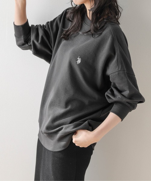 La-gemme(ラジェム)の「U.S. POLO ASSN. ワンポイント刺繍スウェット(スウェット・レディース・杢グレー/ブラック/ベージュ/ネイビー/チャコール/ホワイト・フリー)」の14枚目の写真