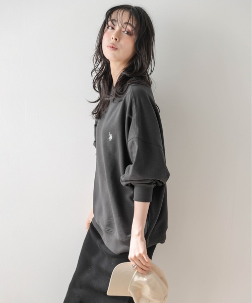 La-gemme(ラジェム)の「U.S. POLO ASSN. ワンポイント刺繍スウェット(スウェット・レディース・杢グレー/ブラック/ベージュ/ネイビー/チャコール/ホワイト・フリー)」の15枚目の写真