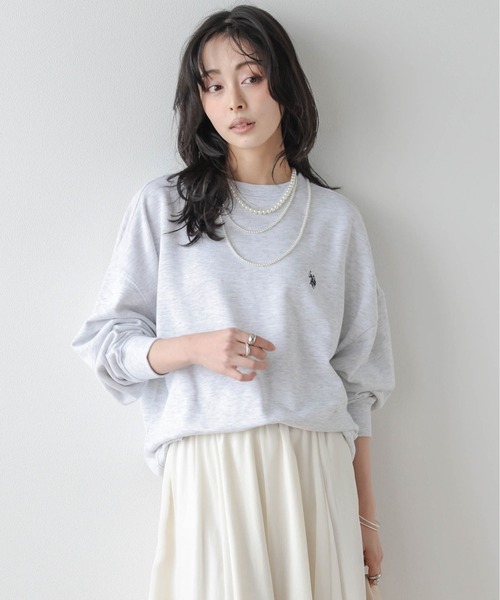 La-gemme(ラジェム)の「U.S. POLO ASSN. ワンポイント刺繍スウェット(スウェット・レディース・杢グレー/ブラック/ベージュ/ネイビー/チャコール/ホワイト・フリー)」の20枚目の写真