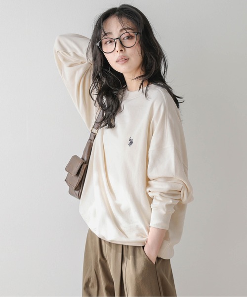 La-gemme(ラジェム)の「U.S. POLO ASSN. ワンポイント刺繍スウェット(スウェット・レディース・杢グレー/ブラック/ベージュ/ネイビー/チャコール/ホワイト・フリー)」の22枚目の写真