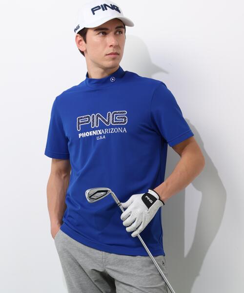 PING(ピン)の「【PING APPAREL】アップリケ半袖ハイネックシャツ <NATIVE> (MENS)(Tシャツ/カットソー・メンズ・ホワイト/ベージュ/ネイビー/ブルー・L/LL/M/S/LL1)」の4枚目の写真