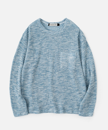 VASTIC（バスティック）の「ボカシポケットニット_ブルー（ニット/セーター）」