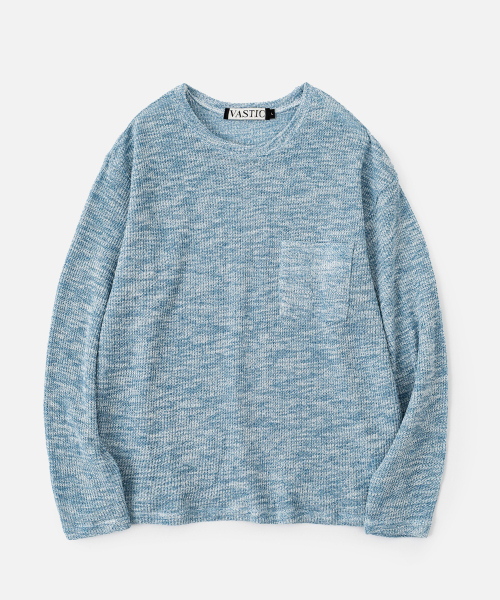 VASTIC(バスティック)の「ボカシポケットニット_ブルー(ニット/セーター・メンズ・ブルー・MEDIUM/LARGE)」の1枚目の写真