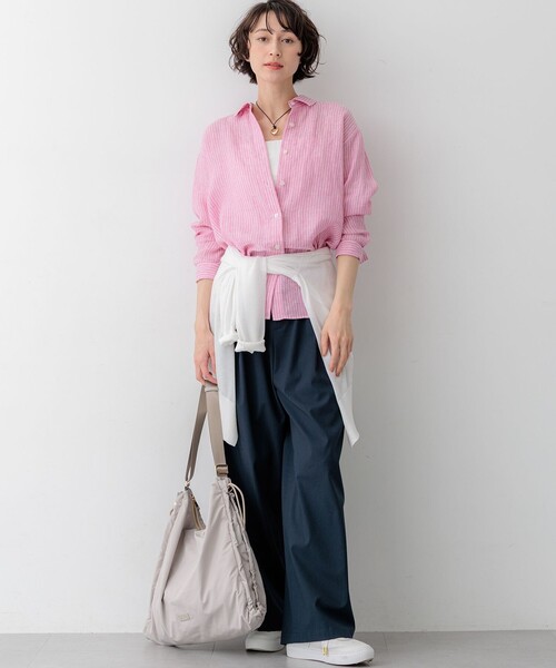 23区 S(ニジュウサンクチイサイサイズ)の「LIBECOリネン ベーシック シャツ(シャツ/ブラウス・レディース・オレンジ系/ベージュ系/ピンク系1/ブルー系/スカイブルー系1/ホワイト系・32)」の11枚目の写真