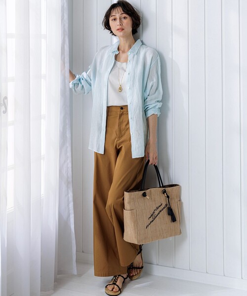 23区 S(ニジュウサンクチイサイサイズ)の「LIBECOリネン ベーシック シャツ(シャツ/ブラウス・レディース・オレンジ系/ベージュ系/ピンク系1/ブルー系/スカイブルー系1/ホワイト系・32)」の14枚目の写真