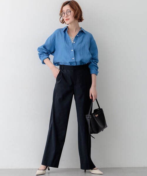 23区 S(ニジュウサンクチイサイサイズ)の「LIBECOリネン ベーシック シャツ(シャツ/ブラウス・レディース・オレンジ系/ベージュ系/ピンク系1/ブルー系/スカイブルー系1/ホワイト系・32)」の21枚目の写真