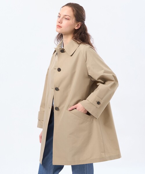 MACKINTOSH PHILOSOPHY(マッキントッシュ フィロソフィー)の「【WELBURY(ウェルべリー)】レインウェザークロス製(ステンカラーコート・レディース・ベージュ/ダークネイビー/ブルー系その他2/ライトグレー・38)」の1枚目の写真