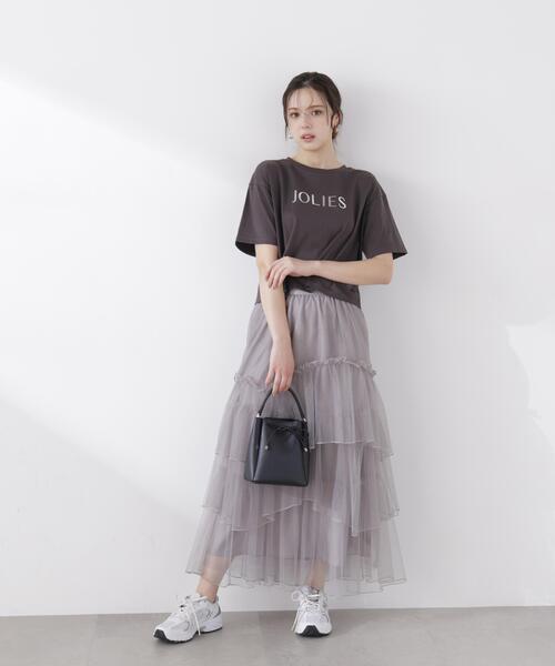 PROPORTION BODY DRESSING（プロポーションボディドレッシング）の「ランダムティアードチュールスカート / 1216120304（スカート・レディース・ピンク/ホワイト系その他/グレー・MEDIUM/P/S）」の5枚目の写真