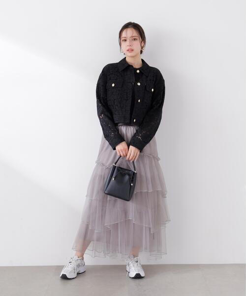 PROPORTION BODY DRESSING（プロポーションボディドレッシング）の「ランダムティアードチュールスカート / 1216120304（スカート・レディース・ピンク/ホワイト系その他/グレー・MEDIUM/P/S）」の10枚目の写真