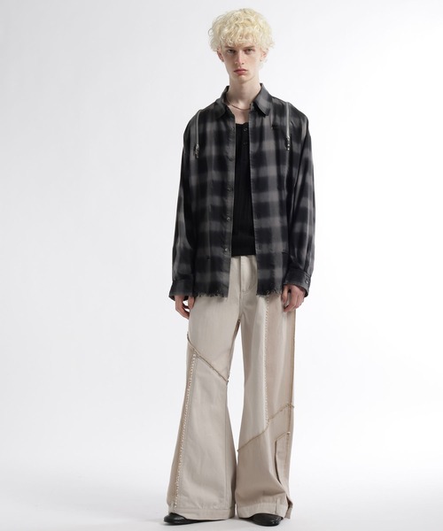 HARE（ハレ）の「ヘンリーネックリブタンク(HARE)（タンクトップ・メンズ・グレー/オフホワイト/ブラック・SMALL/MEDIUM）」の13枚目の写真