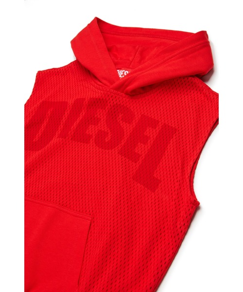 DIESEL（ディーゼル）の「キッズ スリーブレスプルオーバーパーカー SMESH OVER（パーカー・キッズ・レッド/ブラック・16Y/12Y/14Y/10Y/6Y/8Y/4Y）」の8枚目の写真
