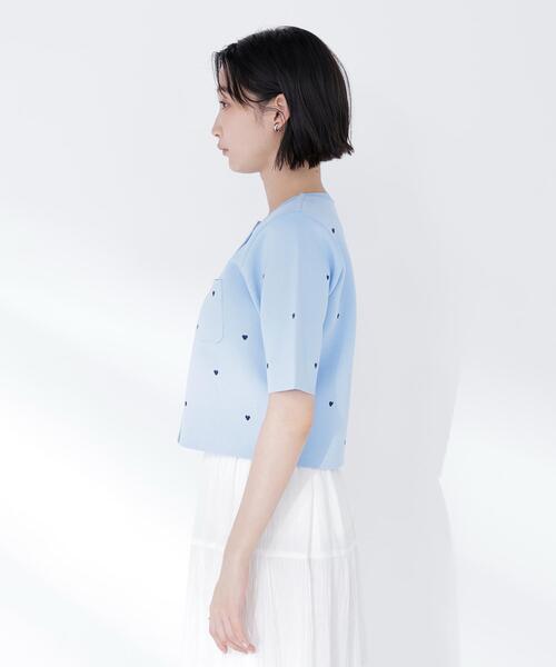 NATURAL BEAUTY BASIC(ナチュラルビューティーベーシック)の「【Oggi.jp掲載】◇ハート刺繍ニットジャケット(カーディガン/ボレロ・レディース・ブルー系その他6/ブルー系その他/ベージュ系その他/ホワイト系その他・FREE)」の7枚目の写真