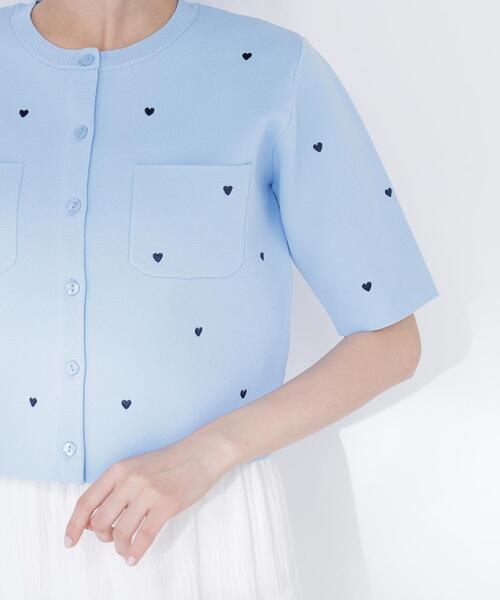 NATURAL BEAUTY BASIC(ナチュラルビューティーベーシック)の「【Oggi.jp掲載】◇ハート刺繍ニットジャケット(カーディガン/ボレロ・レディース・ブルー系その他6/ブルー系その他/ベージュ系その他/ホワイト系その他・FREE)」の10枚目の写真