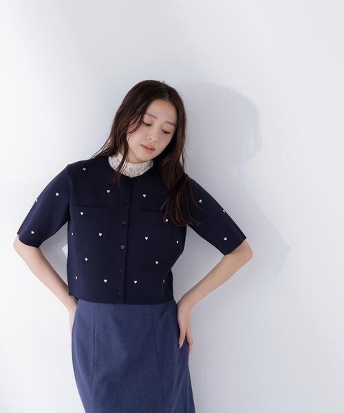 NATURAL BEAUTY BASIC(ナチュラルビューティーベーシック)の「【Oggi.jp掲載】◇ハート刺繍ニットジャケット(カーディガン/ボレロ・レディース・ブルー系その他6/ブルー系その他/ベージュ系その他/ホワイト系その他・FREE)」の17枚目の写真