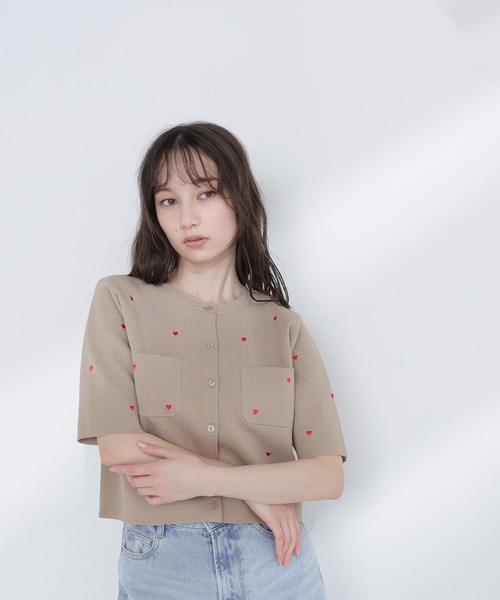 NATURAL BEAUTY BASIC（ナチュラルビューティーベーシック）の「◇ハート刺繍ニットジャケット（カーディガン/ボレロ・レディース・ブルー系その他6/ブルー系その他/ベージュ系その他/ホワイト系その他・FREE）」の17枚目の写真