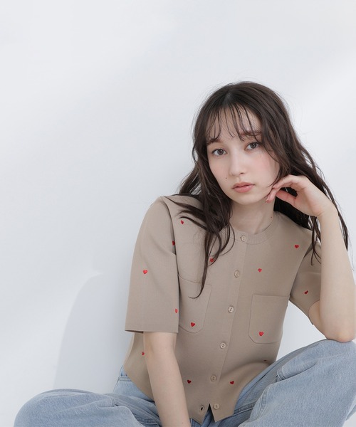 NATURAL BEAUTY BASIC（ナチュラルビューティーベーシック）の「◇ハート刺繍ニットジャケット（カーディガン/ボレロ・レディース・ブルー系その他6/ブルー系その他/ベージュ系その他/ホワイト系その他・FREE）」の19枚目の写真