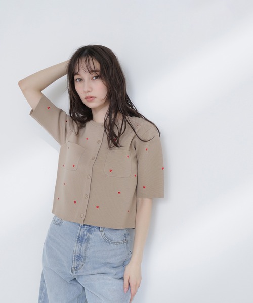NATURAL BEAUTY BASIC（ナチュラルビューティーベーシック）の「◇ハート刺繍ニットジャケット（カーディガン/ボレロ・レディース・ブルー系その他6/ブルー系その他/ベージュ系その他/ホワイト系その他・FREE）」の21枚目の写真