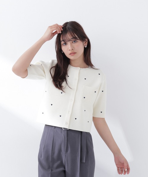 NATURAL BEAUTY BASIC（ナチュラルビューティーベーシック）の「◇ハート刺繍ニットジャケット（カーディガン/ボレロ・レディース・ブルー系その他6/ブルー系その他/ベージュ系その他/ホワイト系その他・FREE）」の14枚目の写真
