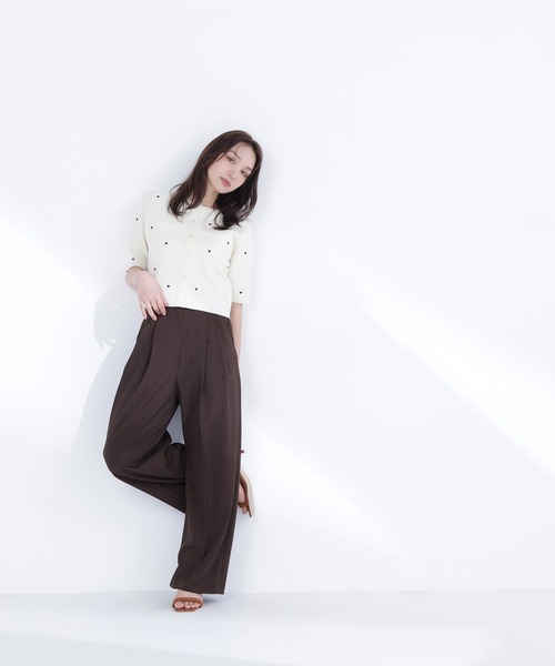 NATURAL BEAUTY BASIC（ナチュラルビューティーベーシック）の「◇ハート刺繍ニットジャケット（カーディガン/ボレロ・レディース・ブルー系その他6/ブルー系その他/ベージュ系その他/ホワイト系その他・FREE）」の5枚目の写真