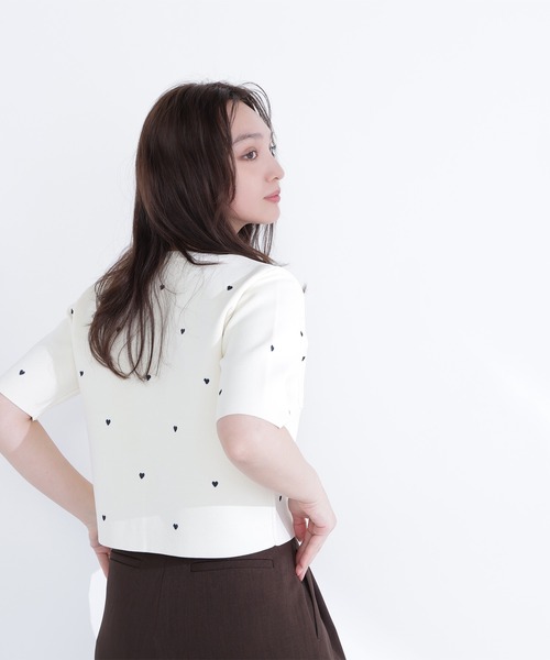 NATURAL BEAUTY BASIC（ナチュラルビューティーベーシック）の「◇ハート刺繍ニットジャケット（カーディガン/ボレロ・レディース・ブルー系その他6/ブルー系その他/ベージュ系その他/ホワイト系その他・FREE）」の8枚目の写真