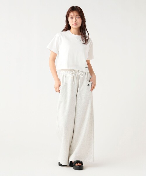 BEAMS HEART（ビームスハート）の「【7/31値下げ】【EXCLUSIVE】Labrador Retriever / シルケット風 チビTシャツ（Tシャツ/カットソー・レディース・オフホワイト/ブラック・FREE）」の4枚目の写真