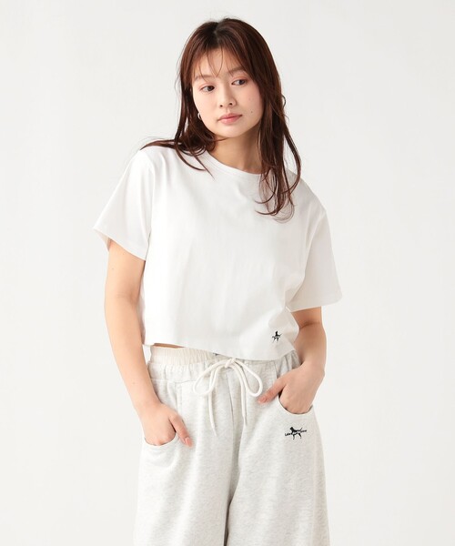 BEAMS HEART（ビームスハート）の「【7/31値下げ】【EXCLUSIVE】Labrador Retriever / シルケット風 チビTシャツ（Tシャツ/カットソー・レディース・オフホワイト/ブラック・FREE）」の6枚目の写真