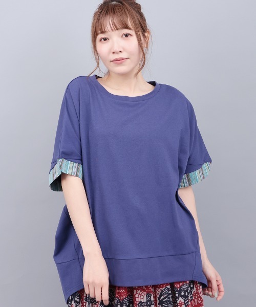 チチカカ（チチカカ）の「ドルマンコクーンジャカードプルオーバー（Tシャツ/カットソー・レディース・レッド/ブラック/ネイビー/ベージュ・FREE）」の3枚目の写真