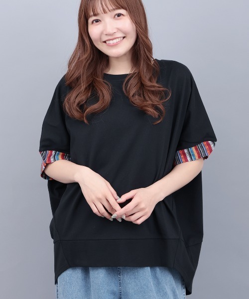 チチカカ（チチカカ）の「ドルマンコクーンジャカードプルオーバー（Tシャツ/カットソー・レディース・レッド/ブラック/ネイビー/ベージュ・FREE）」の2枚目の写真