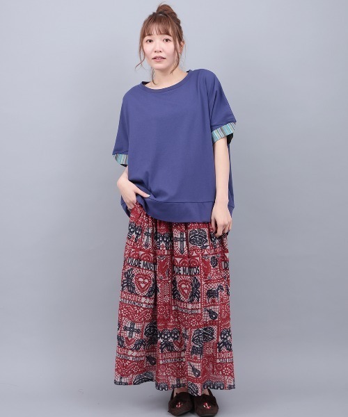 チチカカ（チチカカ）の「ドルマンコクーンジャカードプルオーバー（Tシャツ/カットソー・レディース・レッド/ブラック/ネイビー/ベージュ・FREE）」の9枚目の写真