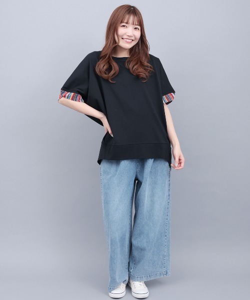 チチカカ（チチカカ）の「ドルマンコクーンジャカードプルオーバー（Tシャツ/カットソー・レディース・レッド/ブラック/ネイビー/ベージュ・FREE）」の5枚目の写真