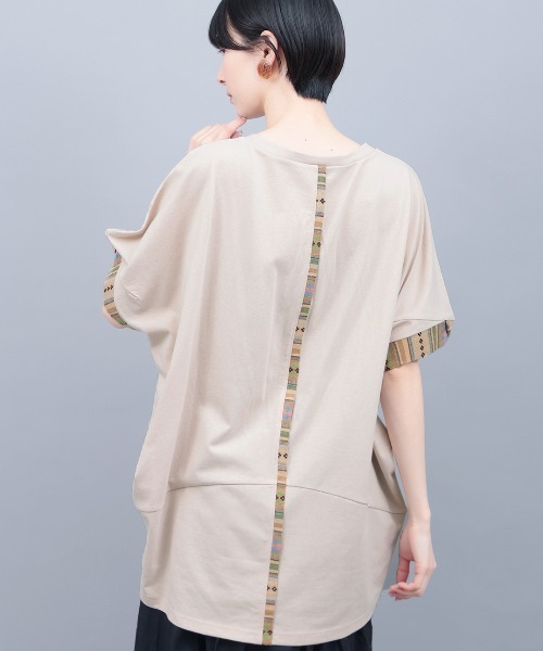 チチカカ（チチカカ）の「ドルマンコクーンジャカードプルオーバー（Tシャツ/カットソー・レディース・レッド/ブラック/ネイビー/ベージュ・FREE）」の8枚目の写真