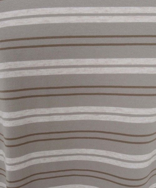 Magine(マージン)の「mt10397-Multi-Stripe Fabric Short Sleeve T-Shirt Tシャツ(MGN-261-053)(Tシャツ/カットソー・メンズ・ベージュ/ブラック・44/46/48)」の9枚目の写真