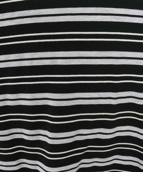 Magine(マージン)の「mt10397-Multi-Stripe Fabric Short Sleeve T-Shirt Tシャツ(MGN-261-053)(Tシャツ/カットソー・メンズ・ベージュ/ブラック・44/46/48)」の16枚目の写真