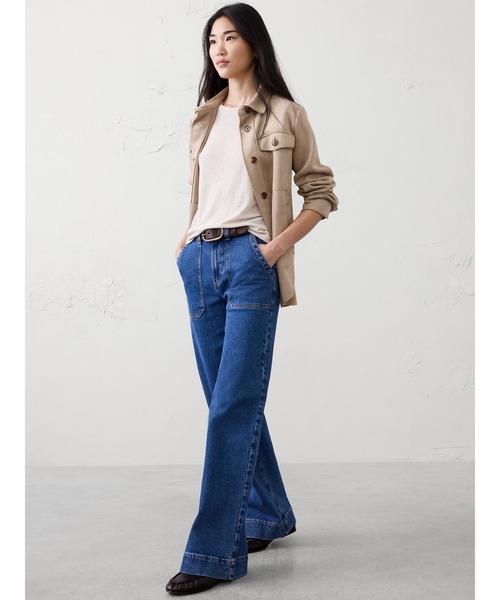 BANANA REPUBLIC FACTORY STORE(バナナリパブリック ファクトリーストア)の「BANANA REPUBLIC FACTORY STORE リネンブレンド クルーネックTシャツ(Tシャツ/カットソー・レディース・ブルー系その他/ベージュ/ブラック/ホワイト/ブラウン・XS/L/M/S)」の8枚目の写真