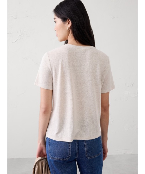 BANANA REPUBLIC FACTORY STORE(バナナリパブリック ファクトリーストア)の「BANANA REPUBLIC FACTORY STORE リネンブレンド クルーネックTシャツ(Tシャツ/カットソー・レディース・ブルー系その他/ベージュ/ブラック/ホワイト/ブラウン・XS/L/M/S)」の7枚目の写真