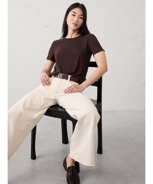 BANANA REPUBLIC FACTORY STORE(バナナリパブリック ファクトリーストア)の「BANANA REPUBLIC FACTORY STORE リネンブレンド クルーネックTシャツ(Tシャツ/カットソー・レディース・ブルー系その他/ベージュ/ブラック/ホワイト/ブラウン・XS/L/M/S)」の17枚目の写真