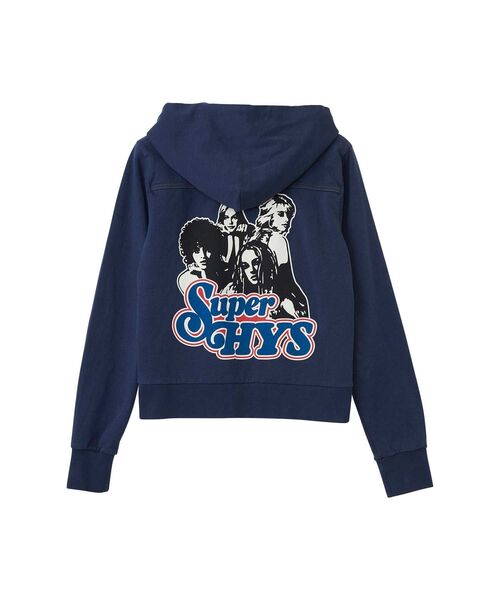 HYSTERIC GLAMOUR(ヒステリックグラマー)の「SUPER HYS ショート丈パーカー(パーカー・レディース・ブラック/ネイビー/トップグレー・FREE)」の4枚目の写真