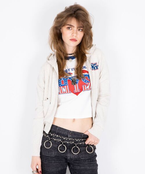 HYSTERIC GLAMOUR(ヒステリックグラマー)の「SUPER HYS ショート丈パーカー(パーカー・レディース・ブラック/ネイビー/トップグレー・FREE)」の9枚目の写真