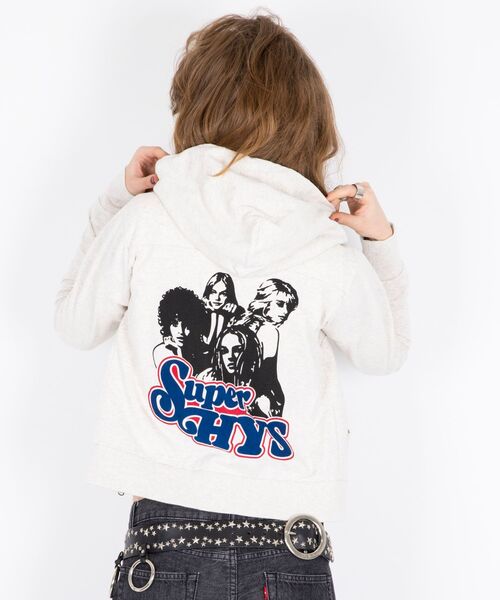 HYSTERIC GLAMOUR(ヒステリックグラマー)の「SUPER HYS ショート丈パーカー(パーカー・レディース・ブラック/ネイビー/トップグレー・FREE)」の8枚目の写真