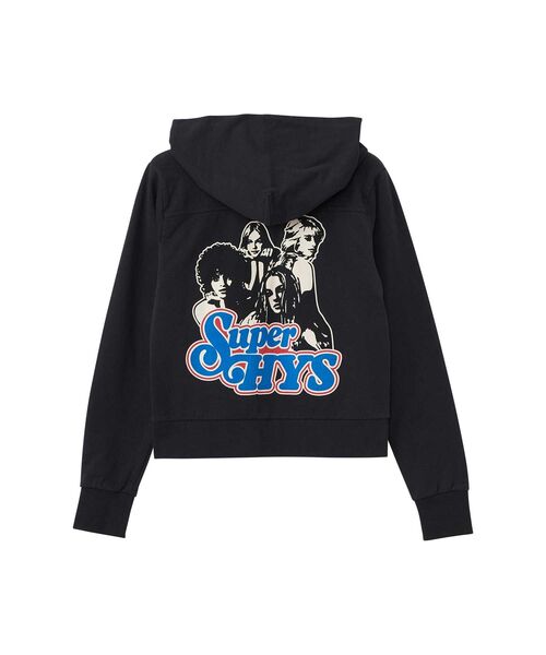HYSTERIC GLAMOUR(ヒステリックグラマー)の「SUPER HYS ショート丈パーカー(パーカー・レディース・ブラック/ネイビー/トップグレー・FREE)」の7枚目の写真