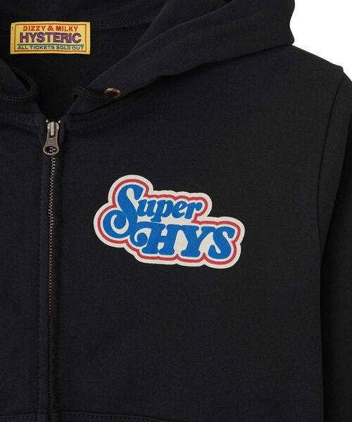 HYSTERIC GLAMOUR(ヒステリックグラマー)の「SUPER HYS ショート丈パーカー(パーカー・レディース・ブラック/ネイビー/トップグレー・FREE)」の6枚目の写真