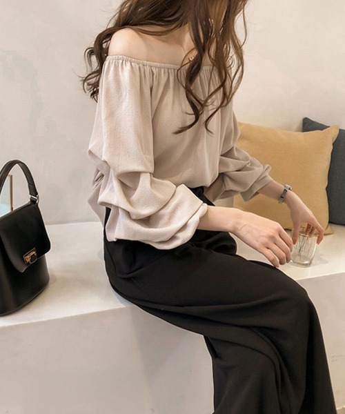 SallyLunn(サリーラン)の「ギャザーフリルスリーブブラウス(シャツ/ブラウス・レディース・ベージュ/ピンク/ブルー・MEDIUM/LARGE)」の15枚目の写真