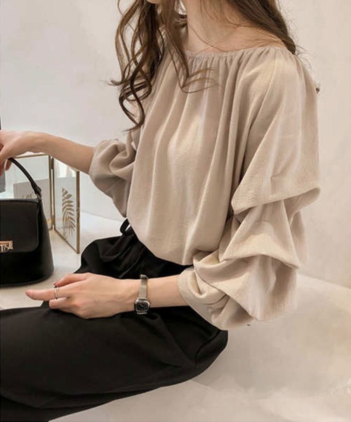 SallyLunn(サリーラン)の「ギャザーフリルスリーブブラウス(シャツ/ブラウス・レディース・ベージュ/ピンク/ブルー・MEDIUM/LARGE)」の13枚目の写真
