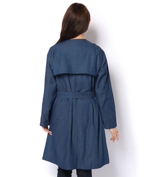 Chico（チコ）の「ドレープ衿ロングコート（トレンチコート・レディース・ベージュ/ライトベージュ/ネイビー・FREE）」の18枚目の写真