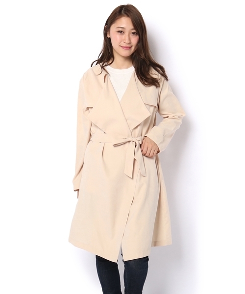 Chico（チコ）の「ドレープ衿ロングコート（トレンチコート・レディース・ベージュ/ライトベージュ/ネイビー・FREE）」の8枚目の写真