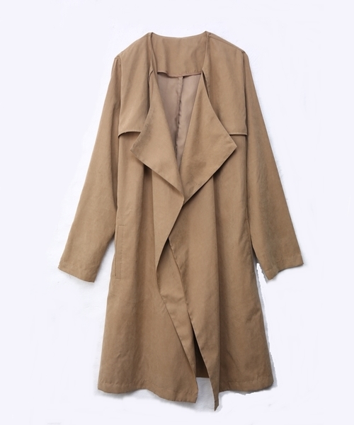 Chico（チコ）の「ドレープ衿ロングコート（トレンチコート・レディース・ベージュ/ライトベージュ/ネイビー・FREE）」の19枚目の写真