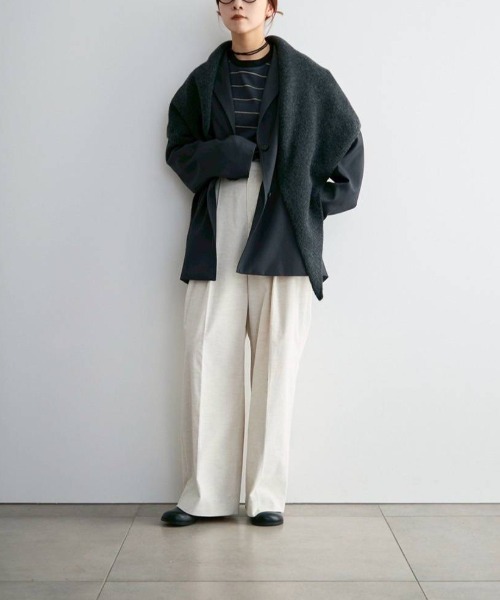 anuke(アンヌーク)の「anuke Knit Triangle Scarf ニットトライアングルスカーフ/62621013(バンダナ/スカーフ・レディース・チャコールグレー・ONE SIZE)」の10枚目の写真