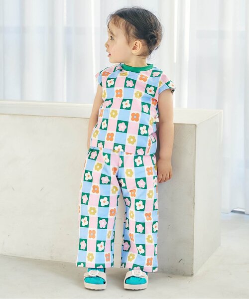 apres les cours（アプレレクール）の「【リンク/WEB限定】FUNNY総柄セットアップ（セットアップ・キッズ・その他3/キナリ/ストライプ/サックスブルー・70/80/90/100/110/120/130）」の5枚目の写真