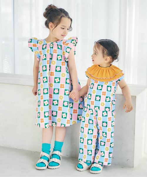 apres les cours（アプレレクール）の「【リンク/WEB限定】FUNNY総柄セットアップ（セットアップ・キッズ・その他3/キナリ/ストライプ/サックスブルー・70/80/90/100/110/120/130）」の8枚目の写真