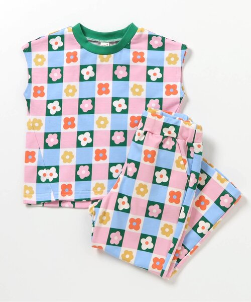 apres les cours（アプレレクール）の「【リンク/WEB限定】FUNNY総柄セットアップ（セットアップ・キッズ・その他3/キナリ/ストライプ/サックスブルー・70/80/90/100/110/120/130）」の11枚目の写真